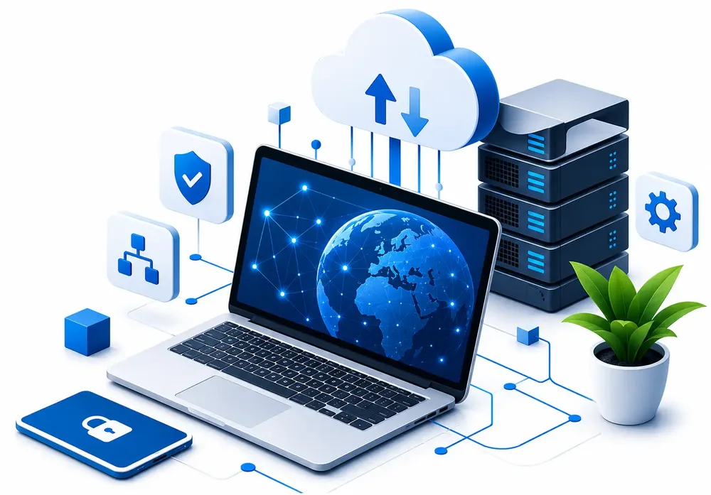 Illustration: Datensicherung in die Cloud